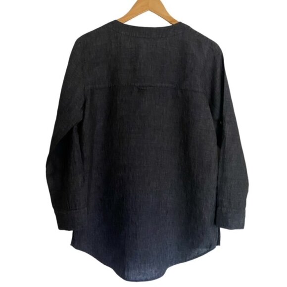 Eileen Fisher Blue Linen Delave Tunic XSmall - Picture 3 of 4